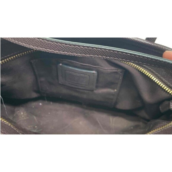 Coach Brown/Purple Leather Tote Handbag - Picture 6 of 6